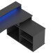 Schreibtisch >Tamas< in Schwarz/matt - 200x91x125,5cm (BxHxT)