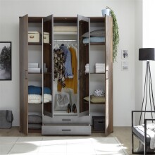 Kleiderschrank >Cilli< in Old Style - 159x197x54cm (BxHxT)