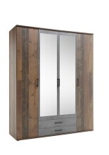 Kleiderschrank >Cilli< in Old Style - 159x197x54cm (BxHxT)