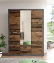 Kleiderschrank >Stern< in Betonoxid - 151x198x55cm...