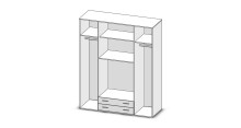 Kleiderschrank >Hamina< in Eiche Sonoma - 160x177x52cm (BxHxT)