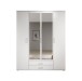 Kleiderschrank >Karl< in Weiß / Spiegel - 159x196x54cm (BxHxT)