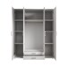 Kleiderschrank >Karl< in Weiß / Spiegel - 159x196x54cm (BxHxT)