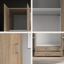Kleiderschrank >Karl< in Eiche Sonoma - 159x196x54cm (BxHxT)