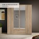 Kleiderschrank >Karl< in Eiche Sonoma - 159x196x54cm (BxHxT)