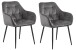 Armlehnstuhl >Brooke< (2er-Set) in Dunkelgrau aus Metall,Stoff - 58x83x55cm (BxHxT)