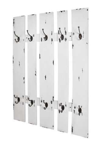 Garderobe >Marta< in Weiß aus MDF, Stahl - 65x100x9cm (BxHxT)