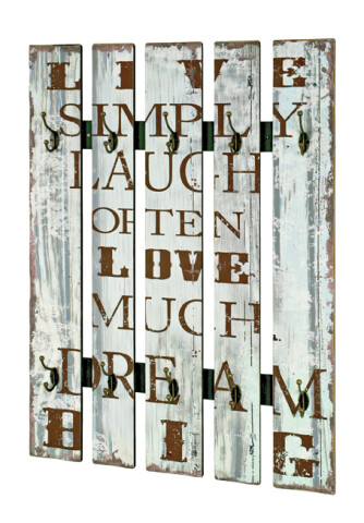 Wandgarderobe >Big Simply< in vintage aus MDF, Stahl - 70x100x9cm (BxHxT)