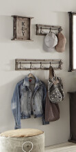 Wandgarderobe >Carrier< in Anthrazit aus Stahlrohr, Metall - 43x15x8cm (BxHxT)