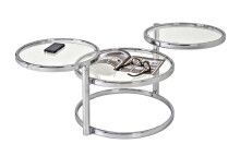 Couchtisch >Ottawa< in Chrom aus Stahl, Glas -...