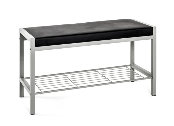 Sitzbank >Enya< in alu-schwarz - 80x48x32cm (BxHxT)