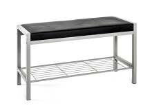 Sitzbank >Enya< in alu-schwarz - 80x48x32cm (BxHxT)