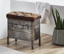 Sitzbank >Pipe< in anthrazit-braun - 51x48x34cm (BxHxT)
