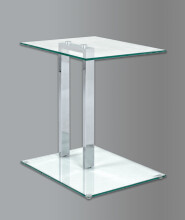 Beistelltisch >Artur< in Chrom aus Stahl, Glas 8mm...