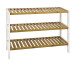 Ablageregal >Lena< in weiß-natur aus MDF, Bambus - 70x55x26cm (BxHxT)