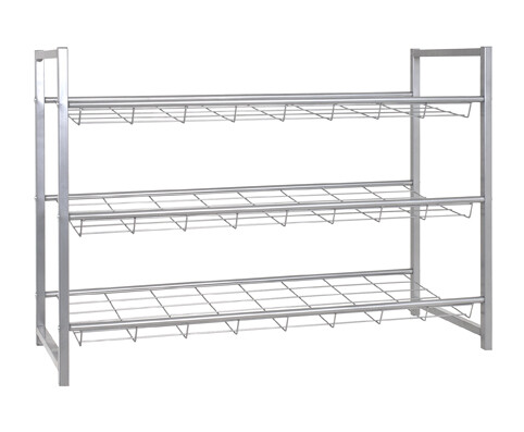 Regal >Jasper 3< in alu aus Stahlrohr - 80x60x30cm (BxHxT)