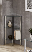 Regal >Emden< in Chrom aus Stahl, Glas - 46x77x32cm...