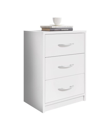 Nachtkommode >Bettine< in Weiß - 39x54x28cm (BxHxT)