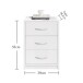 Nachtkommode >Bettine< in Weiß - 39x54x28cm (BxHxT)