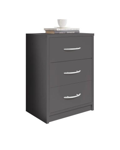 Nachtkommode >Bettine< in Graphit - 39x54x28cm (BxHxT)