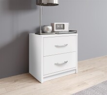 Nachtkommode >Bettine< in Weiß - 39x39x28cm (BxHxT)