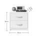 Nachtkommode >Bettine< in Weiß - 39x39x28cm (BxHxT)