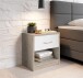 Nachtkommode >Bettine< in San Remo Eiche Nachbildung / Weiß - 39x41x28cm (BxHxT)