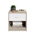 Nachtkommode >Bettine< in San Remo Eiche Nachbildung / Weiß - 39x41x28cm (BxHxT)
