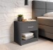 Nachtkommode >Bettine< in Graphit - 39x41x28cm (BxHxT)