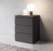 Nachtkommode >Olli< in Graphit - 45x61x38cm (BxHxT)