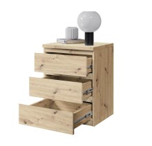 Nachtkommode >Olli< in Artisan Eiche Nachbildung - 45x61x38cm (BxHxT)