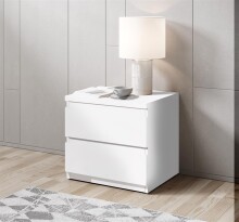 Nachtkommode >Olli< in Weiß - 45x44x38cm (BxHxT)