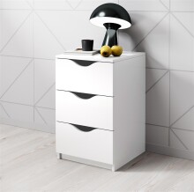 Nachtkommode >Luki< in Weiß - 40x64x42cm (BxHxT)