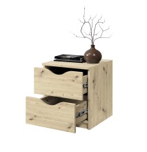 Nachtkommode >Luki< in Artisan Eiche Nachbildung - 40x45x42cm (BxHxT)