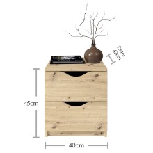 Nachtkommode >Luki< in Artisan Eiche Nachbildung - 40x45x42cm (BxHxT)