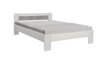 Futonbett >Vega< in Beton Nachbildung / Weiß...
