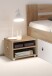 Stauraumbett >Robina< in Eiche San Remo Nachbildung / Weiß - 145x86x204 (BxHxT)