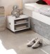 Stauraumbett >Robina< in Beton Nachbildung / Weiß - 145x86x204cm (BxHxT)