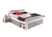 Stauraumbett >Robina< in Beton Nachbildung / Weiß - 145x86x204cm (BxHxT)