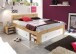 Stauraumbett >Robina< in Artisan Eiche Nachbildung / Weiß - 145x86x204cm (BxHxT)