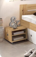Stauraumbett >Robina< in Artisan Eiche Nachbildung / Weiß - 185x86x204cm (BxHxT)