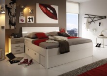 Bettanlage >Isobel< in Weiß - 185x97x216cm...