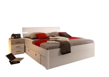 Bettanlage >Isobel< in Weiß - 185x97x216cm (BxHxT)