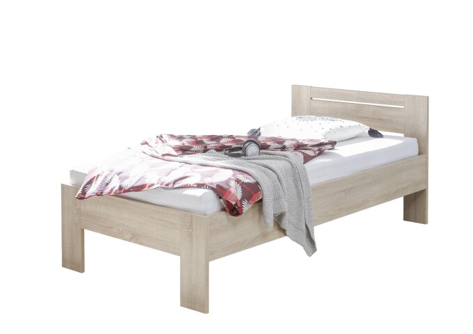 Futonbett >Saturn< in Eiche Sonoma Nachbildug - 95x76x204cm (BxHxT)
