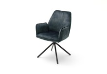 Polsterstuhl >OTTAWA< (2er Set) in petrol - 60x89x64 (BxHxT)