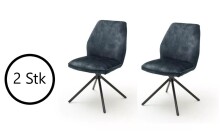 Polsterstuhl >OTTAWA< (2er Set) in petrol - 52x89x64 (BxHxT)