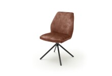 Polsterstuhl >OTTAWA< (2er Set) in rostbraun - 52x89x64 (BxHxT)