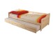 Tandemliege >Bonnie< in Kiefer Natur aus Massivholz - 204x60x97cm (BxHxT)