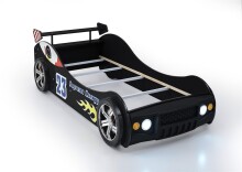 Autobett >Letta< in Schwarz - 219,5x69x109,4cm (BxHxT)
