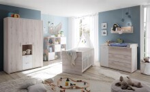 Babybett >Cristiano< in Aurum Nachbildung / Weiß - 76,9x77,8x144cm (BxHxT)